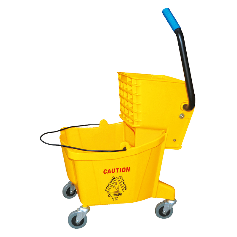 B-040c Model 24L Single Plastic Mop Bucket with Wringer Trolley